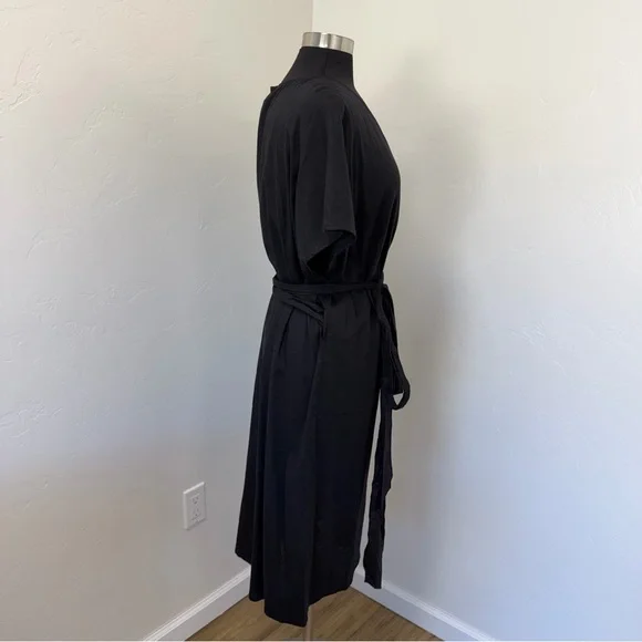 NWT Universal Standard Tulip Hem Linen Blend Black Wrap Dress Size 18-20 - Picture 6 of 13